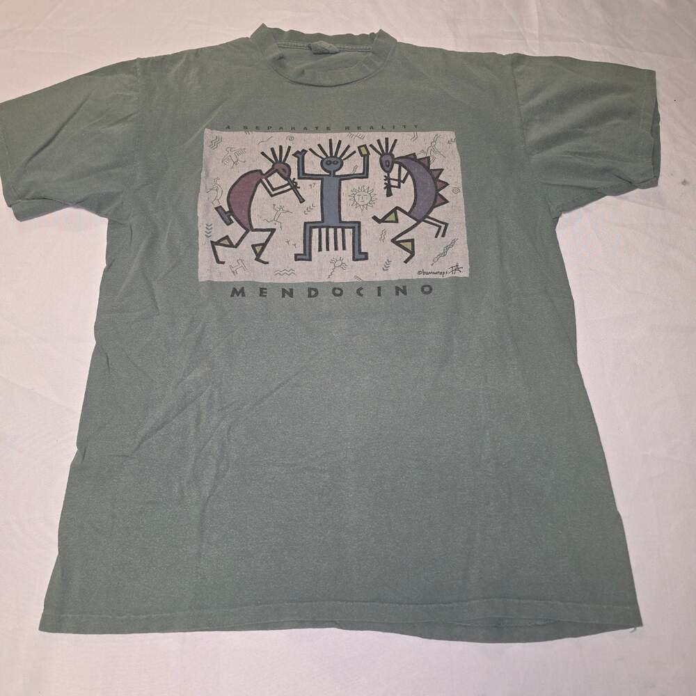 Vintage 90s Bumwraps A Separate Reality Mendocino Kokopelli T-Shirt Size Large